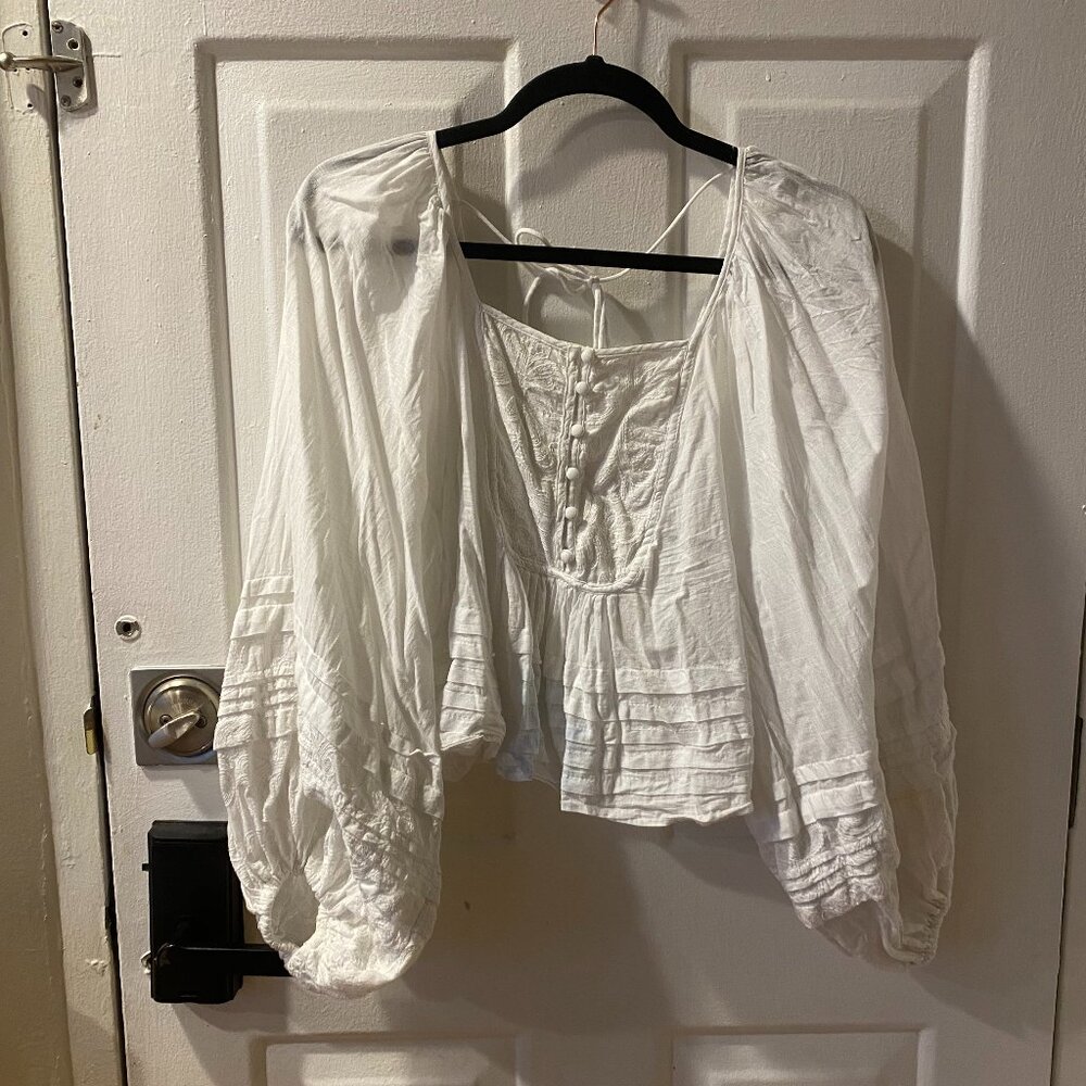 Anthropologie White Blouse - M